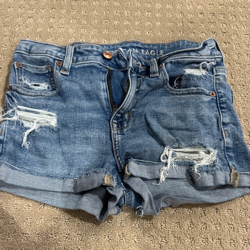 American Eagle Outfitters Ripped Blue Jean Shorts